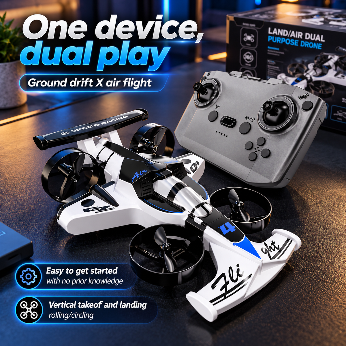 FLYVORY™ 2-in-1 Flying RC Car