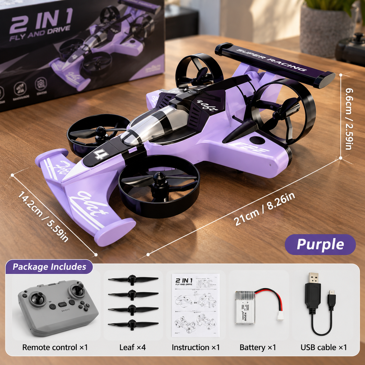 FLYVORY™ 2-in-1 Flying RC Car